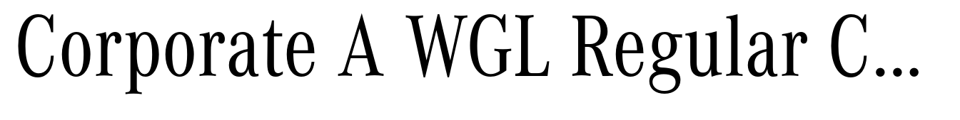 Corporate A WGL Regular Condensed